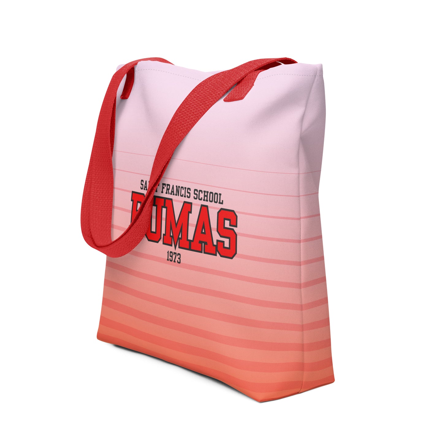 Tote bag with stripes and red Pumas logo