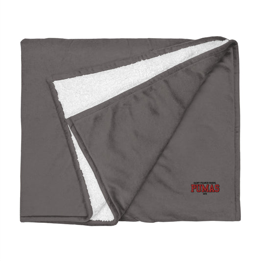 Premium sherpa blanket with PUMAS red logo