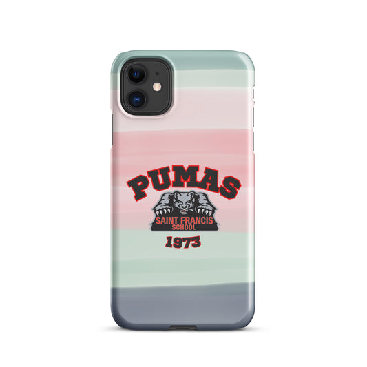 Snap case for iPhone® with stripes and Pumas logo