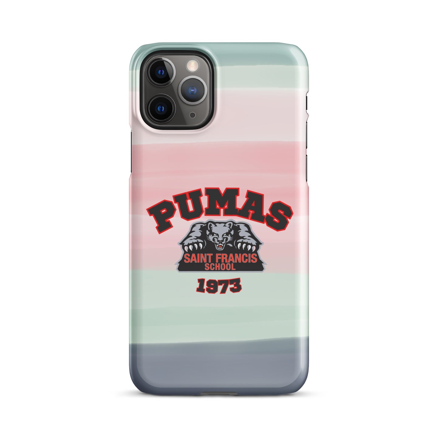 Snap case for iPhone® with stripes and Pumas logo