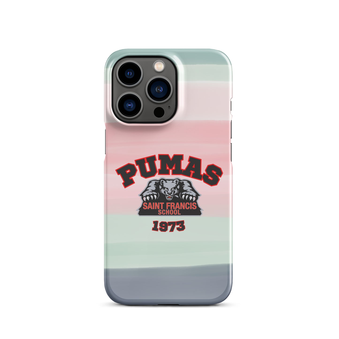 Snap case for iPhone® with stripes and Pumas logo