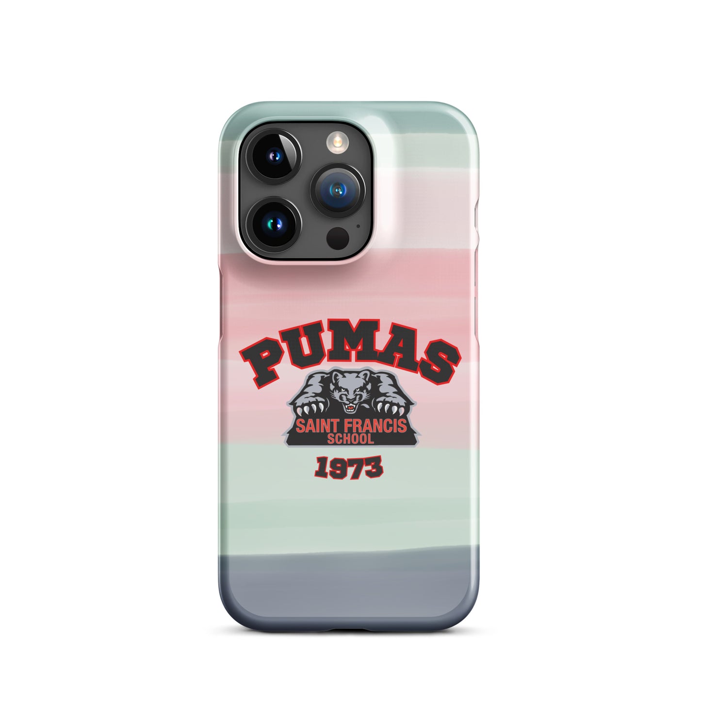 Snap case for iPhone® with stripes and Pumas logo