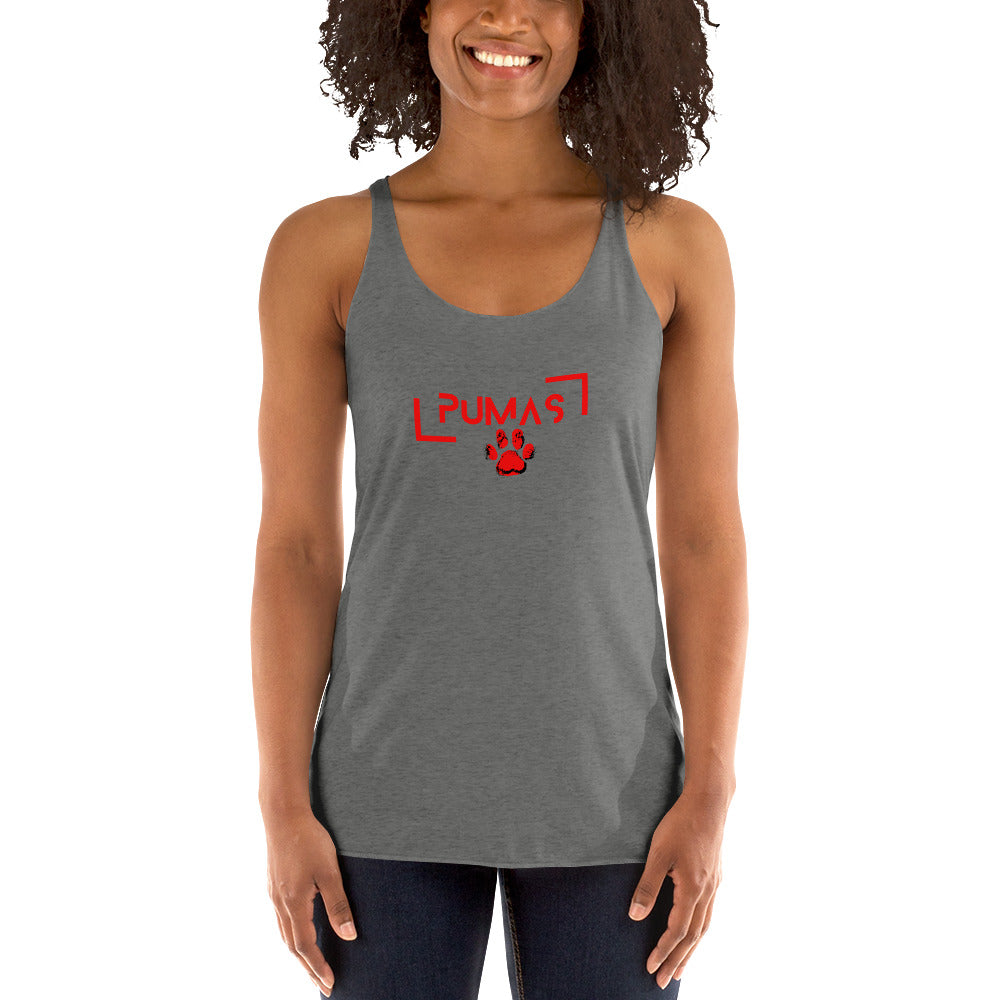 Women's Racerback Tank with futuristic logo