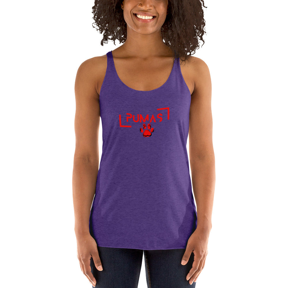 Women's Racerback Tank with futuristic logo