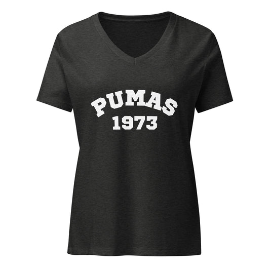 Women’s relaxed v-neck t-shirt with white PUMA