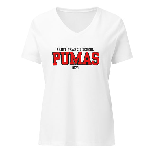 Women’s relaxed v-neck t-shirt with Puma's logo